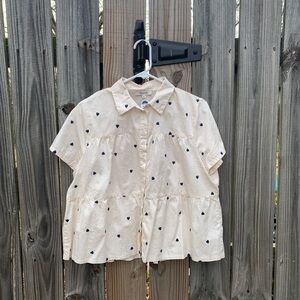 Madewell embroidered hearts top